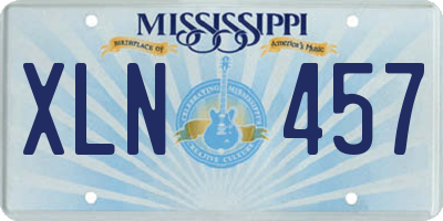 MS license plate XLN457