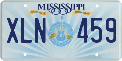 MS license plate XLN459