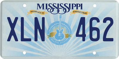 MS license plate XLN462