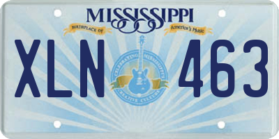 MS license plate XLN463