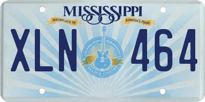 MS license plate XLN464