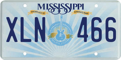 MS license plate XLN466