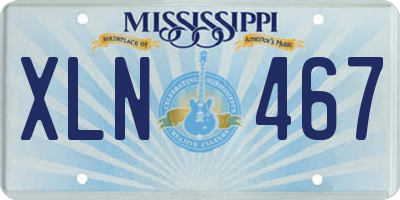 MS license plate XLN467