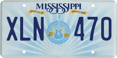 MS license plate XLN470
