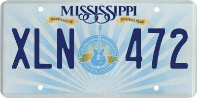 MS license plate XLN472