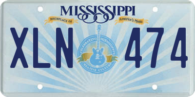MS license plate XLN474