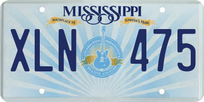 MS license plate XLN475