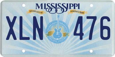 MS license plate XLN476
