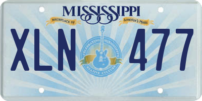 MS license plate XLN477