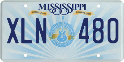 MS license plate XLN480