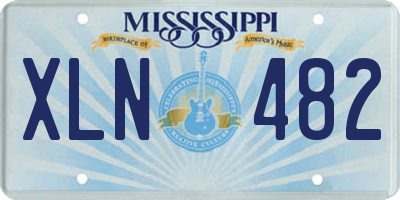 MS license plate XLN482
