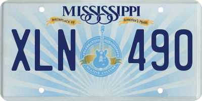 MS license plate XLN490