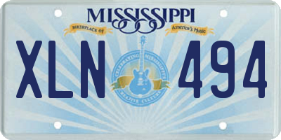 MS license plate XLN494