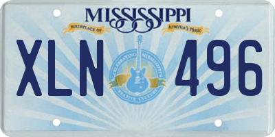 MS license plate XLN496