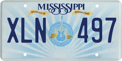 MS license plate XLN497
