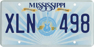 MS license plate XLN498