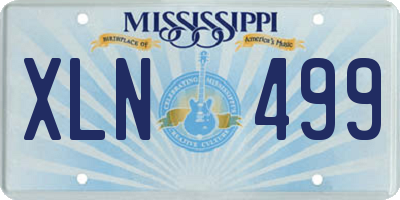 MS license plate XLN499