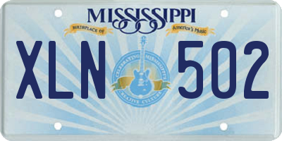 MS license plate XLN502