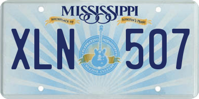 MS license plate XLN507
