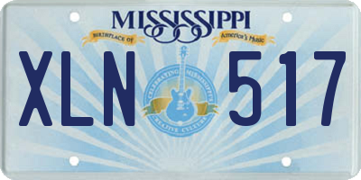 MS license plate XLN517