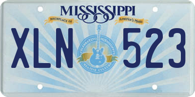 MS license plate XLN523