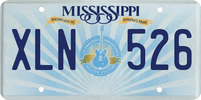 MS license plate XLN526