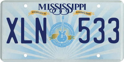 MS license plate XLN533