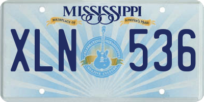 MS license plate XLN536
