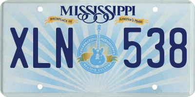MS license plate XLN538