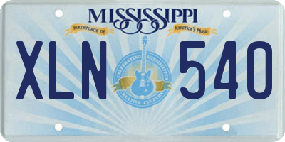 MS license plate XLN540