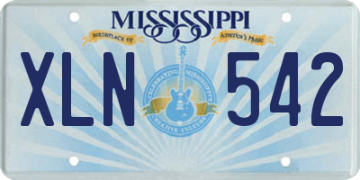 MS license plate XLN542