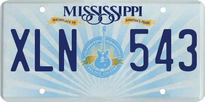 MS license plate XLN543