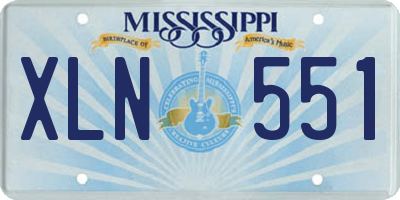 MS license plate XLN551