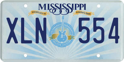 MS license plate XLN554