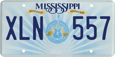 MS license plate XLN557