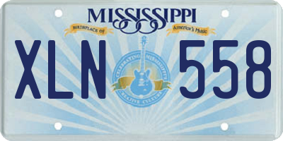 MS license plate XLN558