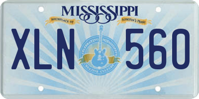 MS license plate XLN560