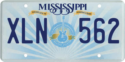 MS license plate XLN562