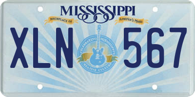 MS license plate XLN567