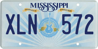 MS license plate XLN572