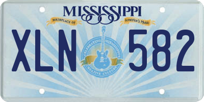 MS license plate XLN582