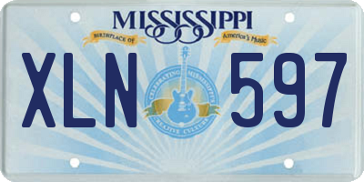 MS license plate XLN597