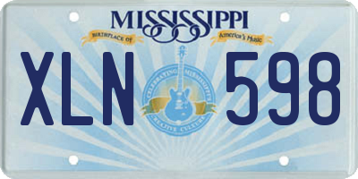 MS license plate XLN598