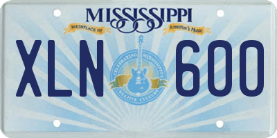 MS license plate XLN600