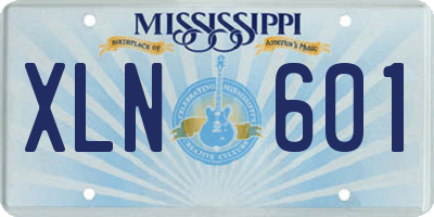 MS license plate XLN601