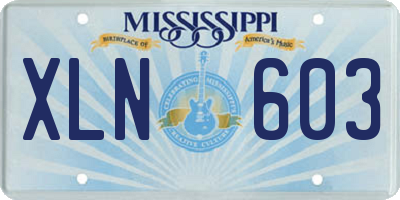 MS license plate XLN603