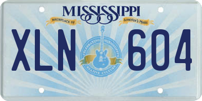 MS license plate XLN604