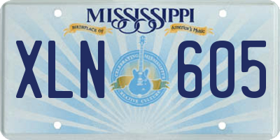 MS license plate XLN605