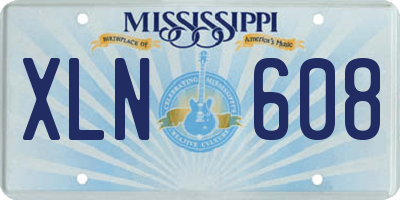 MS license plate XLN608