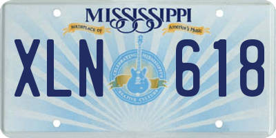 MS license plate XLN618
